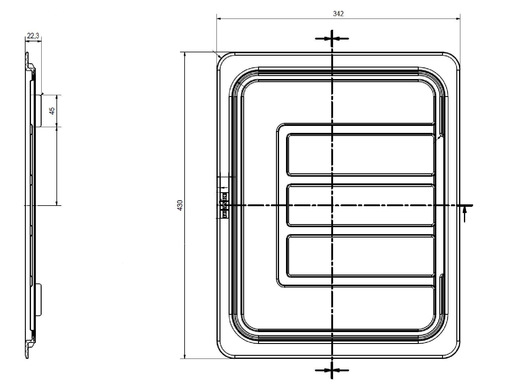 Abtropfmatte 1120188651 Edelstahlfarben - Edelstahlfarben, Kunststoff/Metall (34,2/2,2/43cm) - Franke