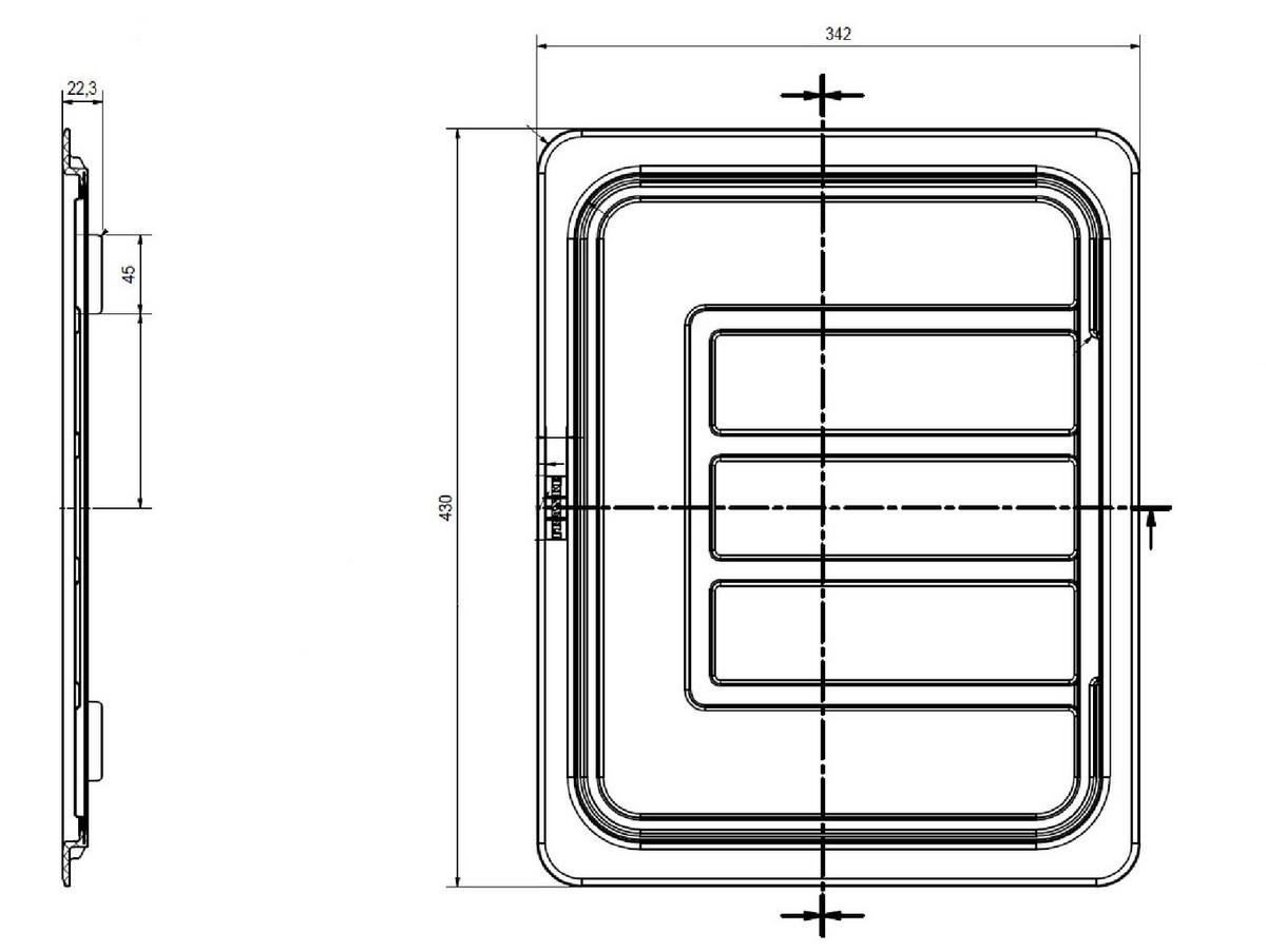 Abtropfmatte 1120188651 Edelstahlfarben - Edelstahlfarben, Kunststoff/Metall (34,2/2,2/43cm) - Franke