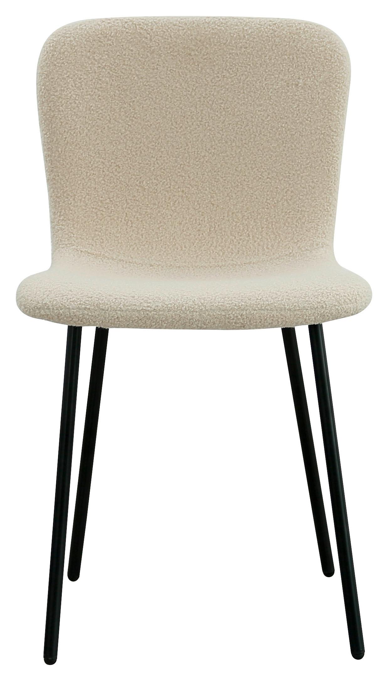 Stuhl in Beige/Schwarz - Beige/Schwarz, Design, Textil/Metall (44/79/51cm) - Modern Living