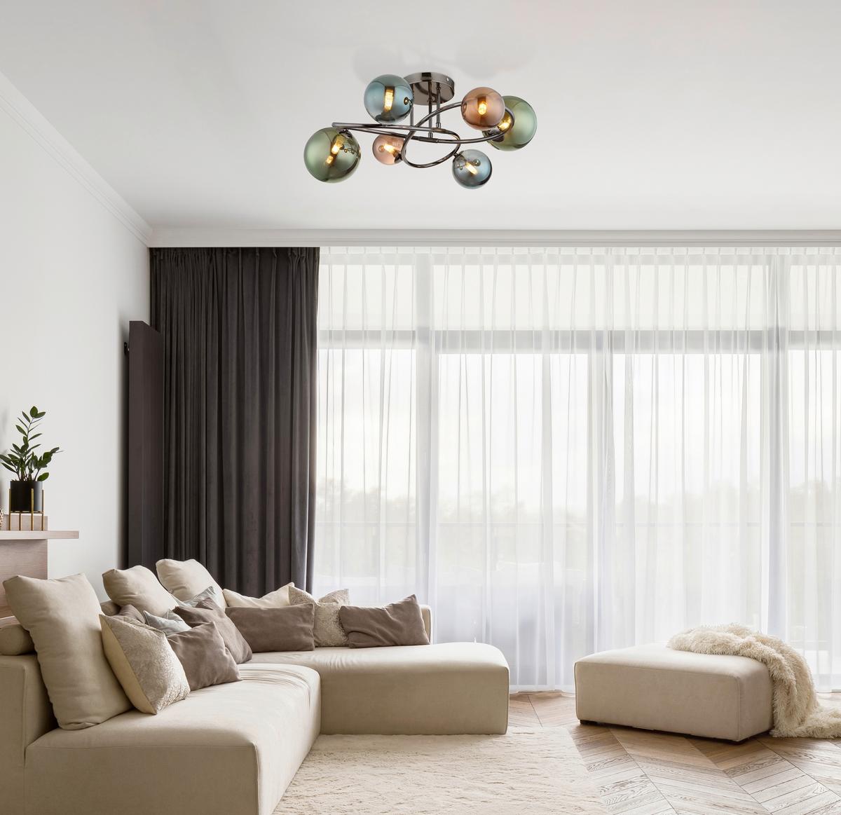 LAMPA SUFITOWA LULA - szary, Design, metal/szkło (65/25cm) - Collet's Monde