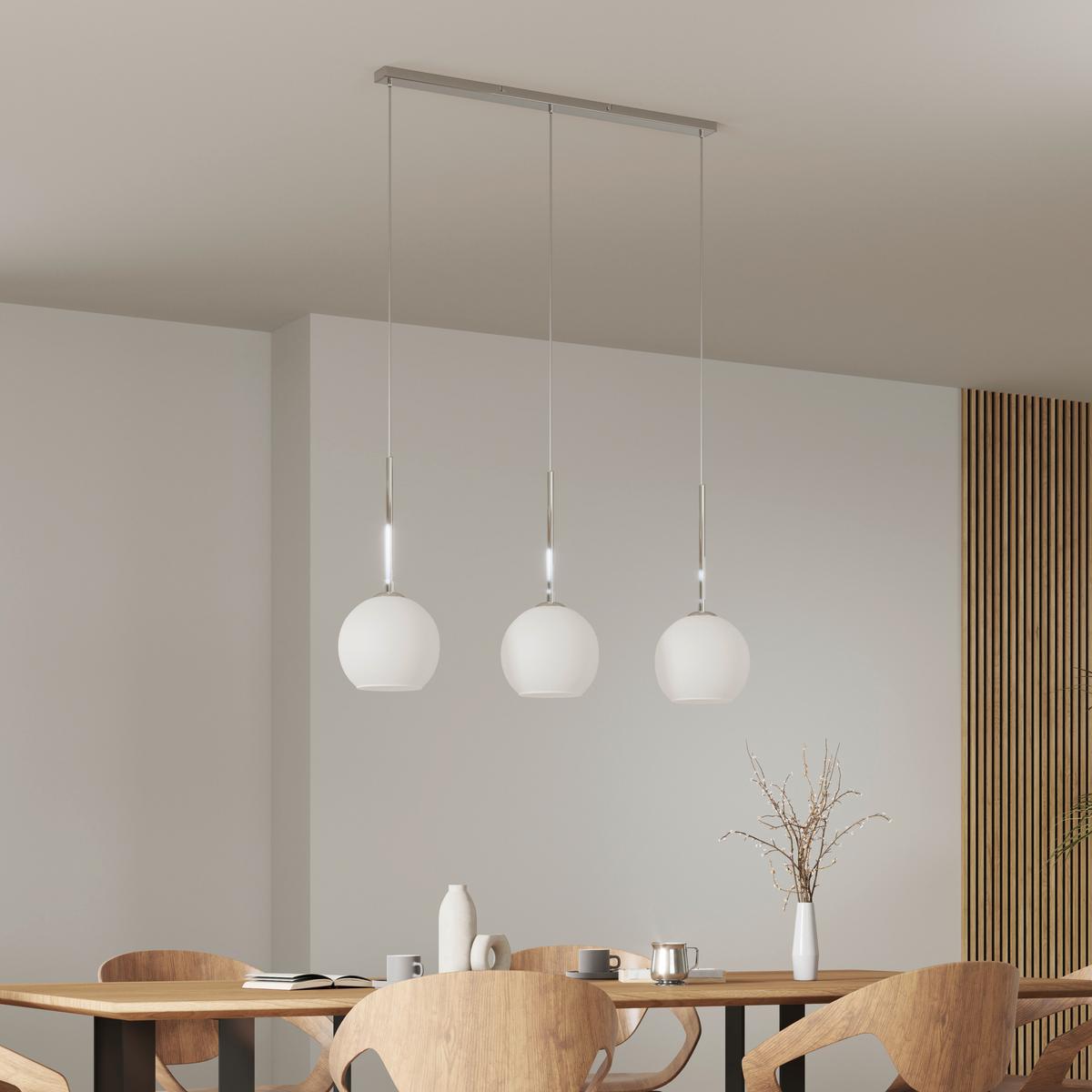 LAMPA WISZĄCA LEONIE *SBN* - opal, Basics, metal/szkło (110/20/150cm) - Novel