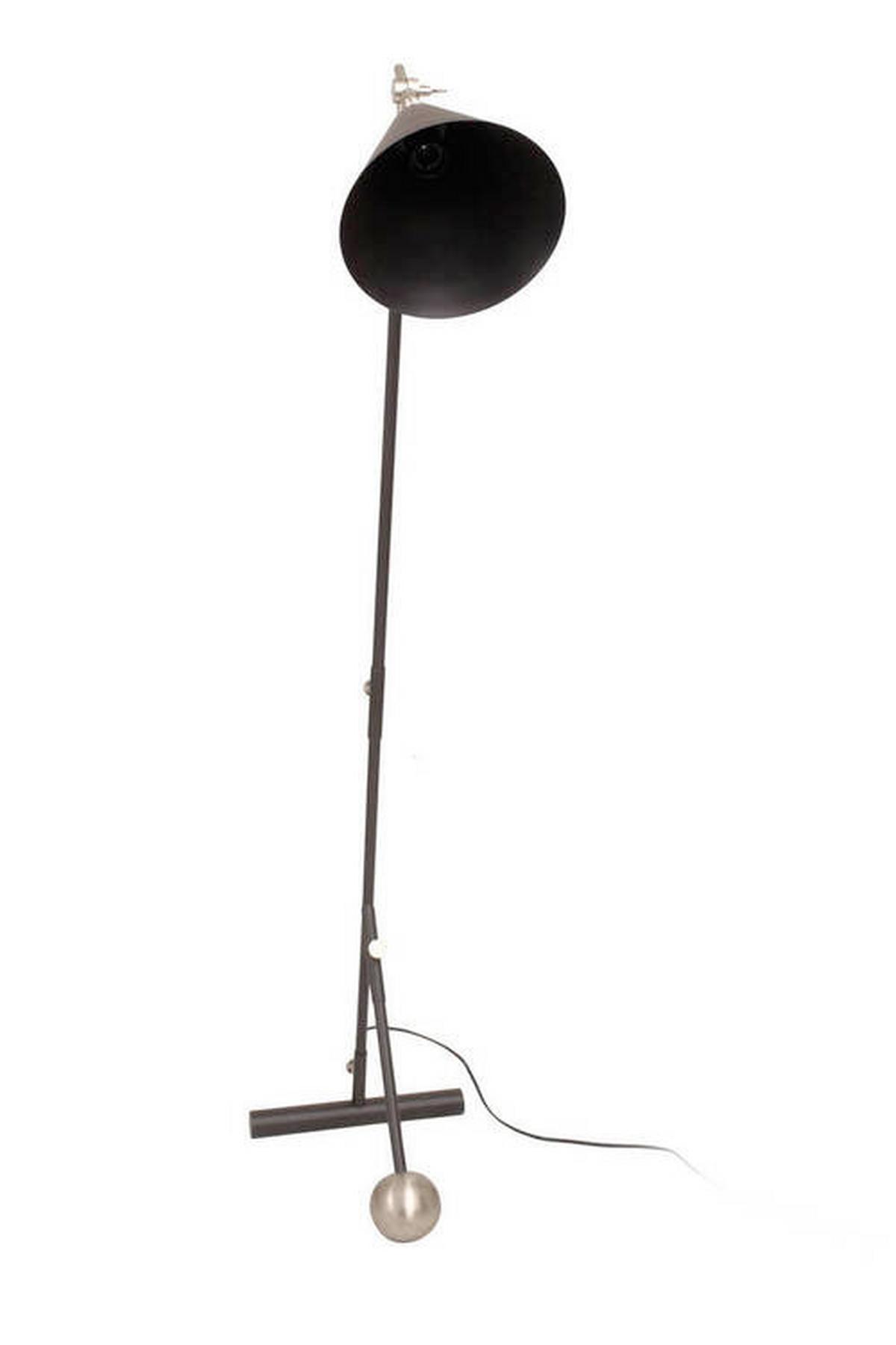 Stehleuchte Uzuhf-Siv - Silberfarben/Schwarz, Design, Kunststoff/Metall (30/148/42cm) - Kayoom