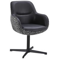 Naslanjač Leona - črna/bela, Design, kovina/tekstil (61/87/63cm) - Mömax