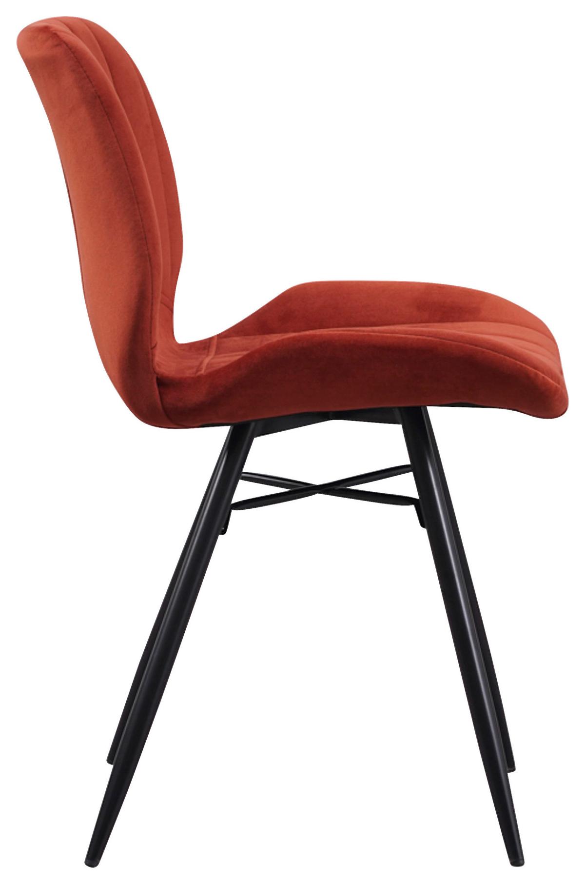 STUHL-SET BARRON - Rot/Schwarz, Design, Textil/Metall (47/82/55cm) - MID.YOU