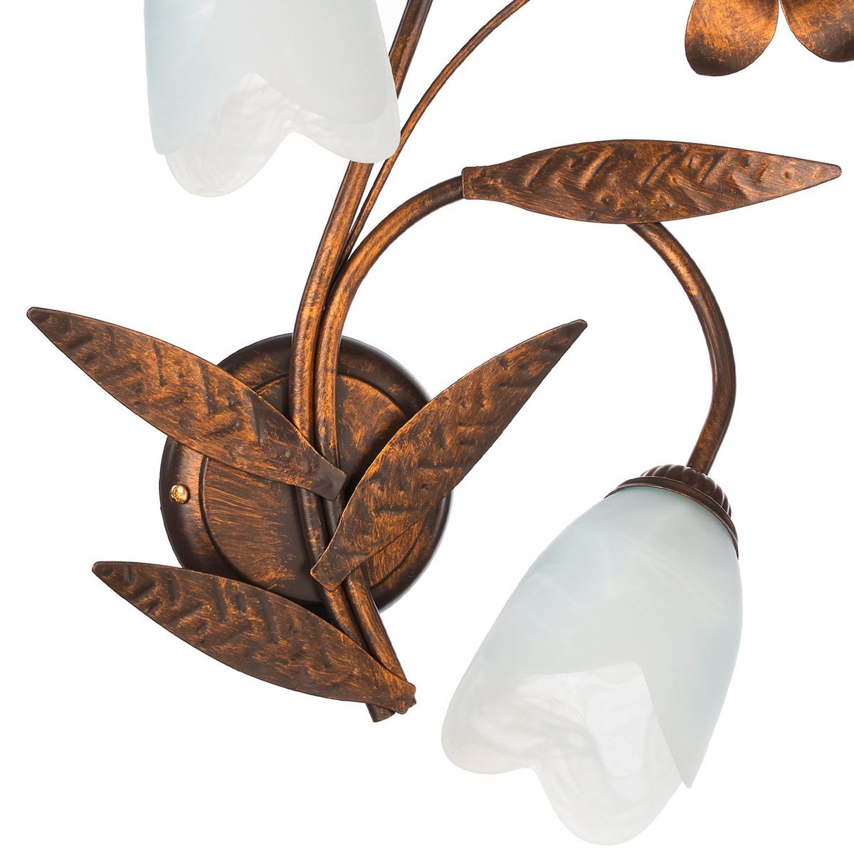 Wandleuchte Sonia Bronzefarben max. 6 Watt - Bronzefarben, KONVENTIONELL, Glas/Metall (35/19/47cm)