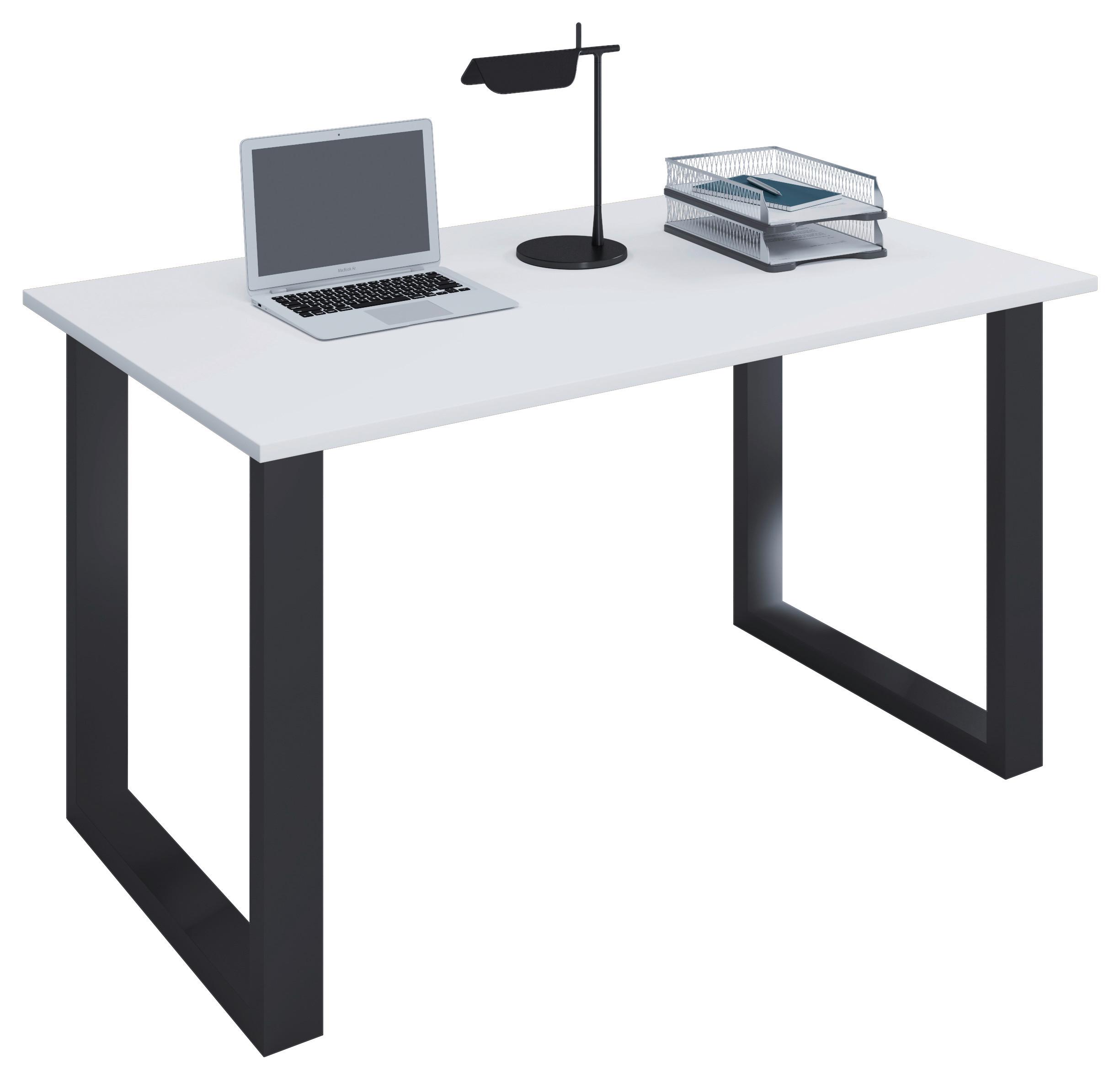Pisalna Miza Lona, Bela, Črna, 140x80cm - črna/bela, Moderno, kovina/leseni material (140/80/76cm) - MID.YOU