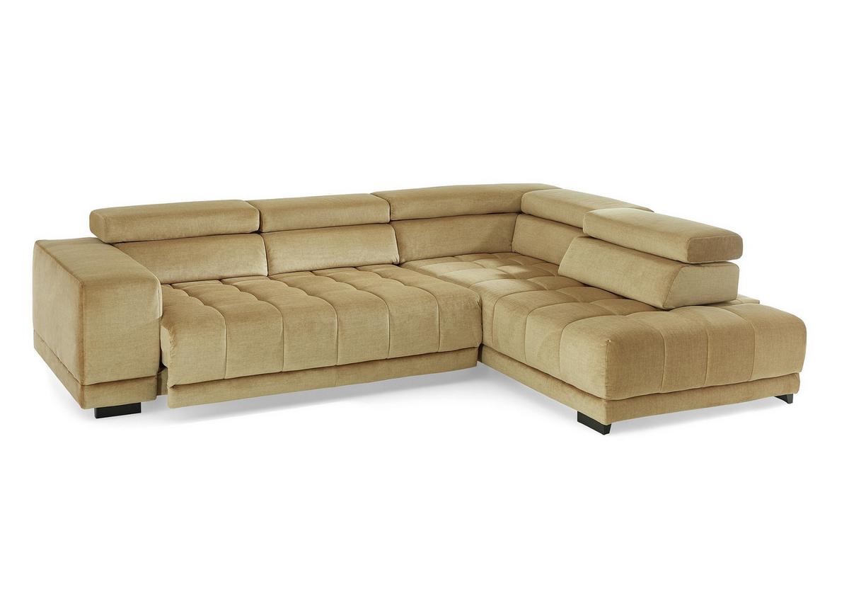 Sarokgarnitúra Solero - aranyszínű, Lifestyle, műanyag/faalapú anyag (298/233cm) - Premium Living