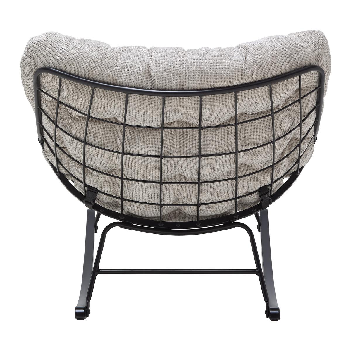 Schaukelstuhl Cloud Creme/Schwarz ca. 96x88x103cm - Creme/Schwarz, MODERN, Holz/Textil (96/88/103cm) - Mömax