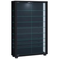 Vitrine Lumo Mini Schwarz mit LED - Transparent/Schwarz, Design, Glas/Holzwerkstoff (59/90/18cm) - MID.YOU