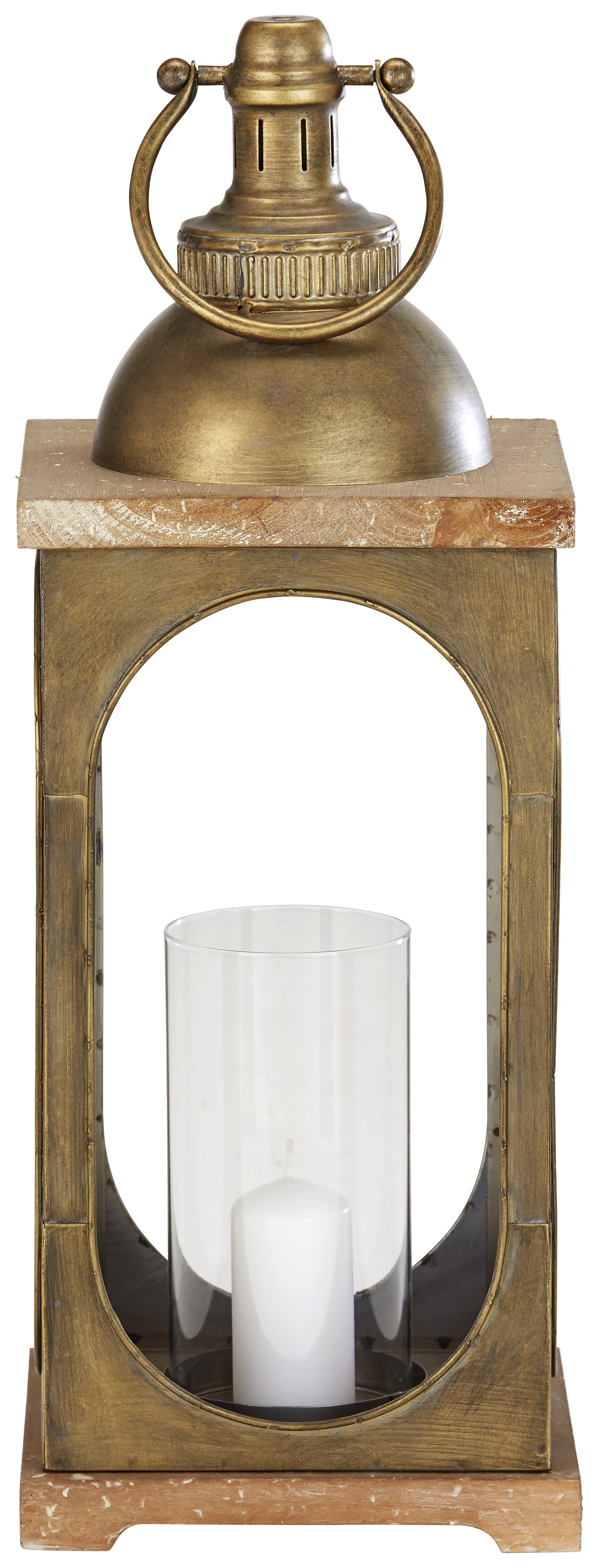 Laterne Bronzefarben - Bronzefarben, ROMANTIK / LANDHAUS, Glas/Holz (22/69/22cm) - Zandiara