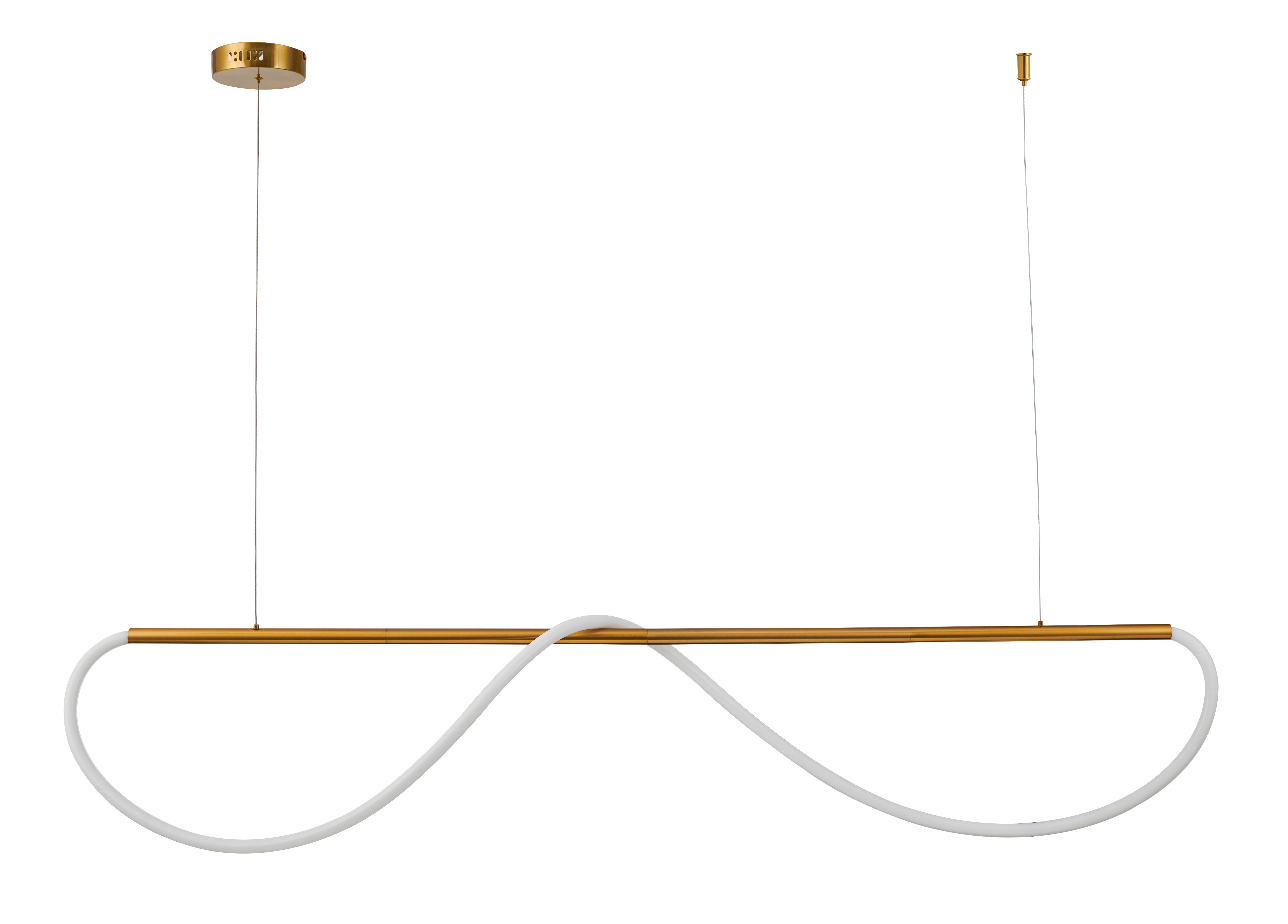 Led-hängeleuchte Lp-2345/1p M Gd Meleca M Gold - Goldfarben, Design, Metall (160/15/130cm)