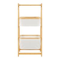 REGAŁ DO PRZECHOWYWANIA MISAKI - kremowy, Modern, drewno/tkanina (44/35/99cm) - Bessagi Home