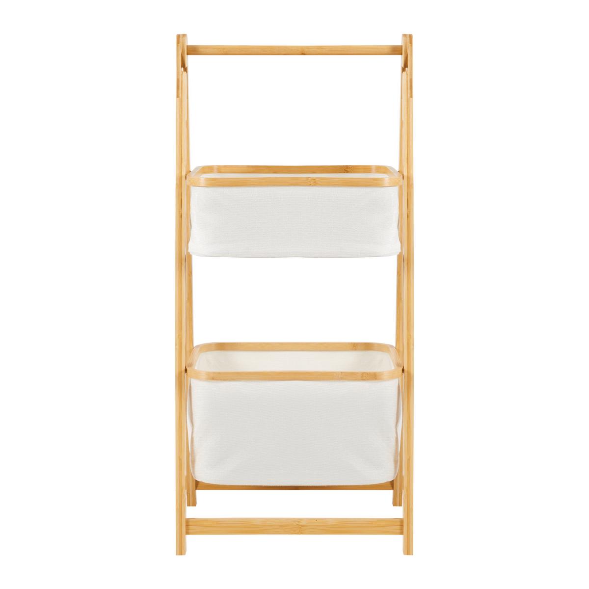 REGAŁ DO PRZECHOWYWANIA MISAKI - kremowy, Modern, drewno/tkanina (44/35/99cm) - Bessagi Home