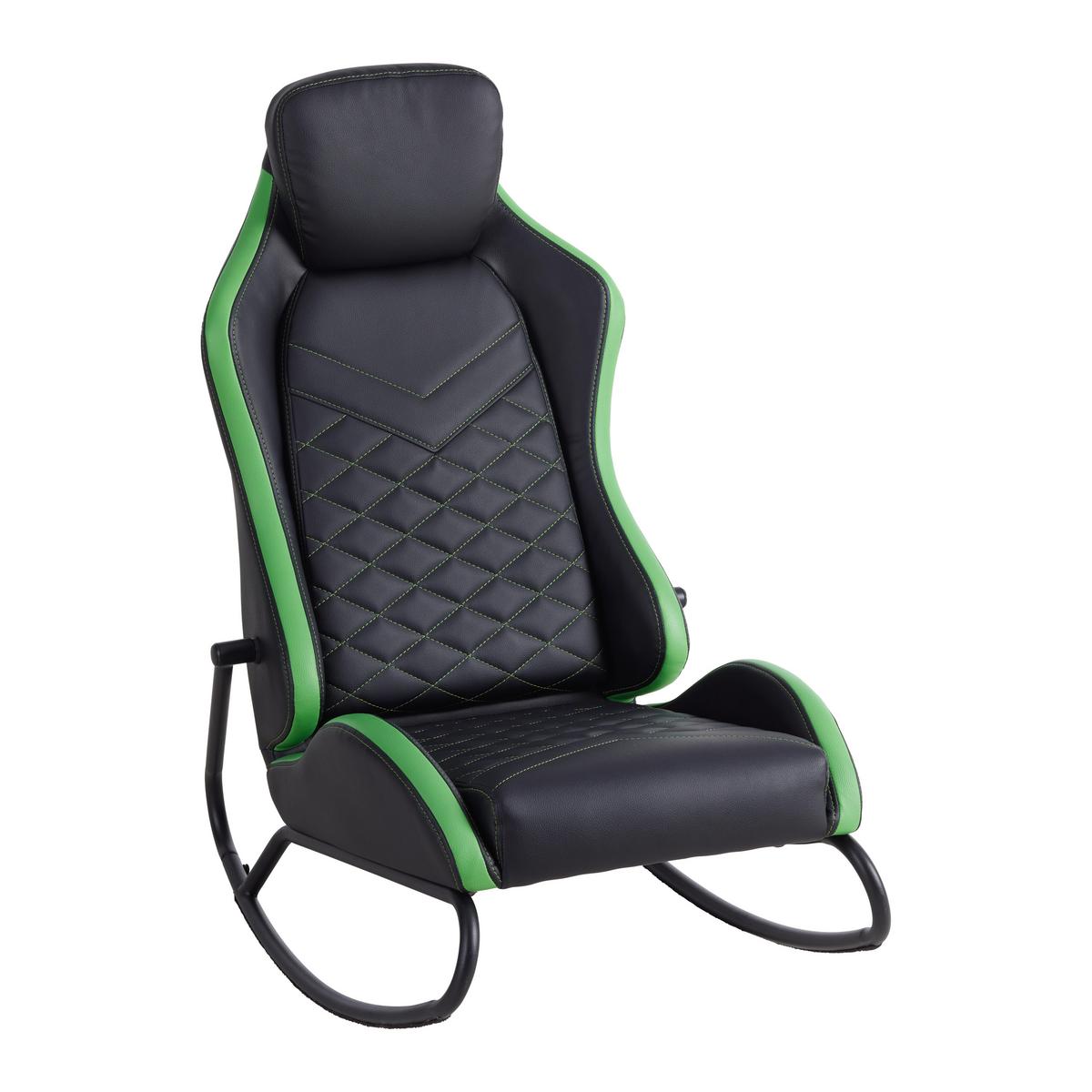 Gaming Stol Jacky - črna/zelena, Moderno, kovina/tekstil (48/88/71cm) - Mömax