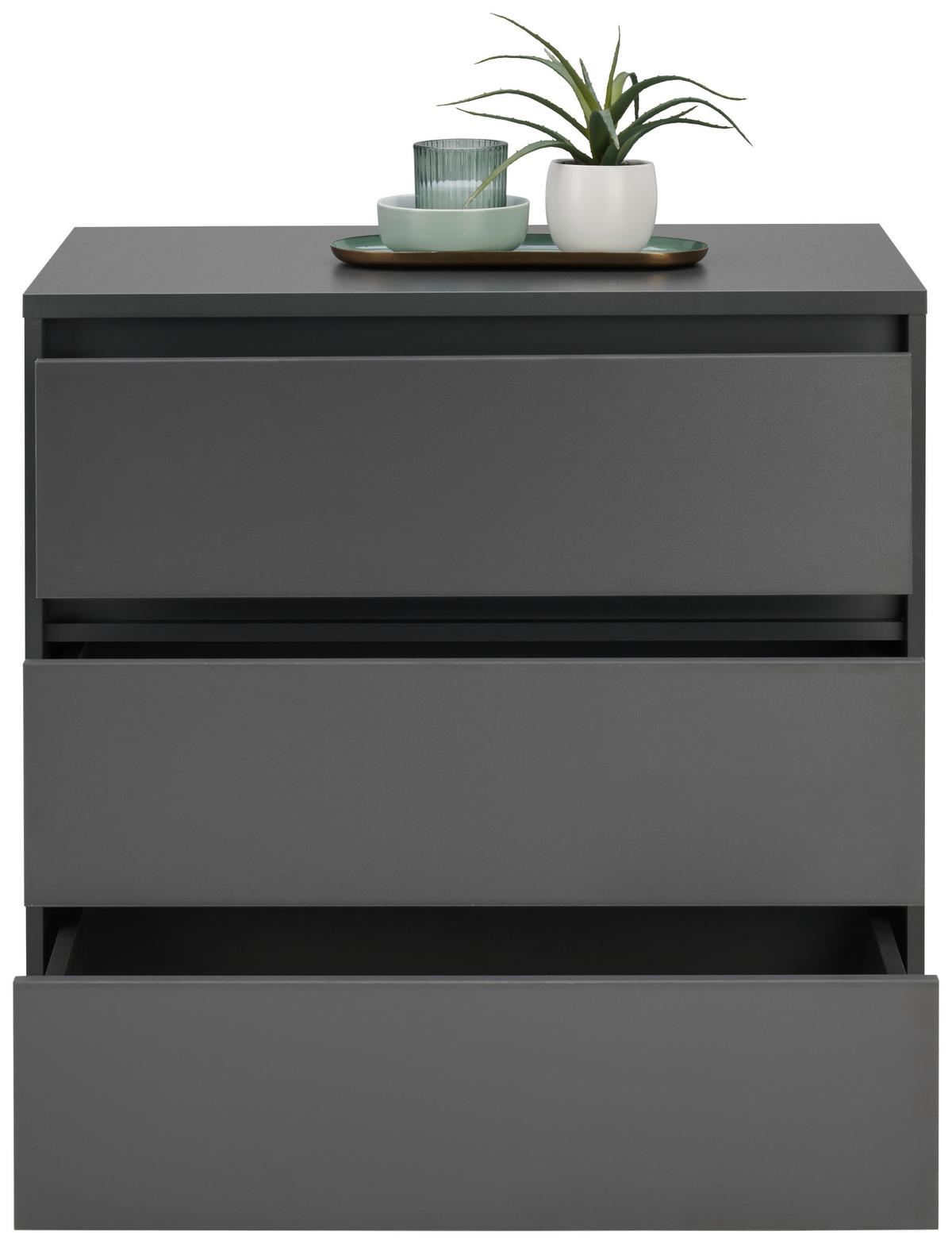 KOMODA LINE - antracytowy, Design, materiał drewnopochodny/tworzywo sztuczne (80/79/48cm) - Carryhome