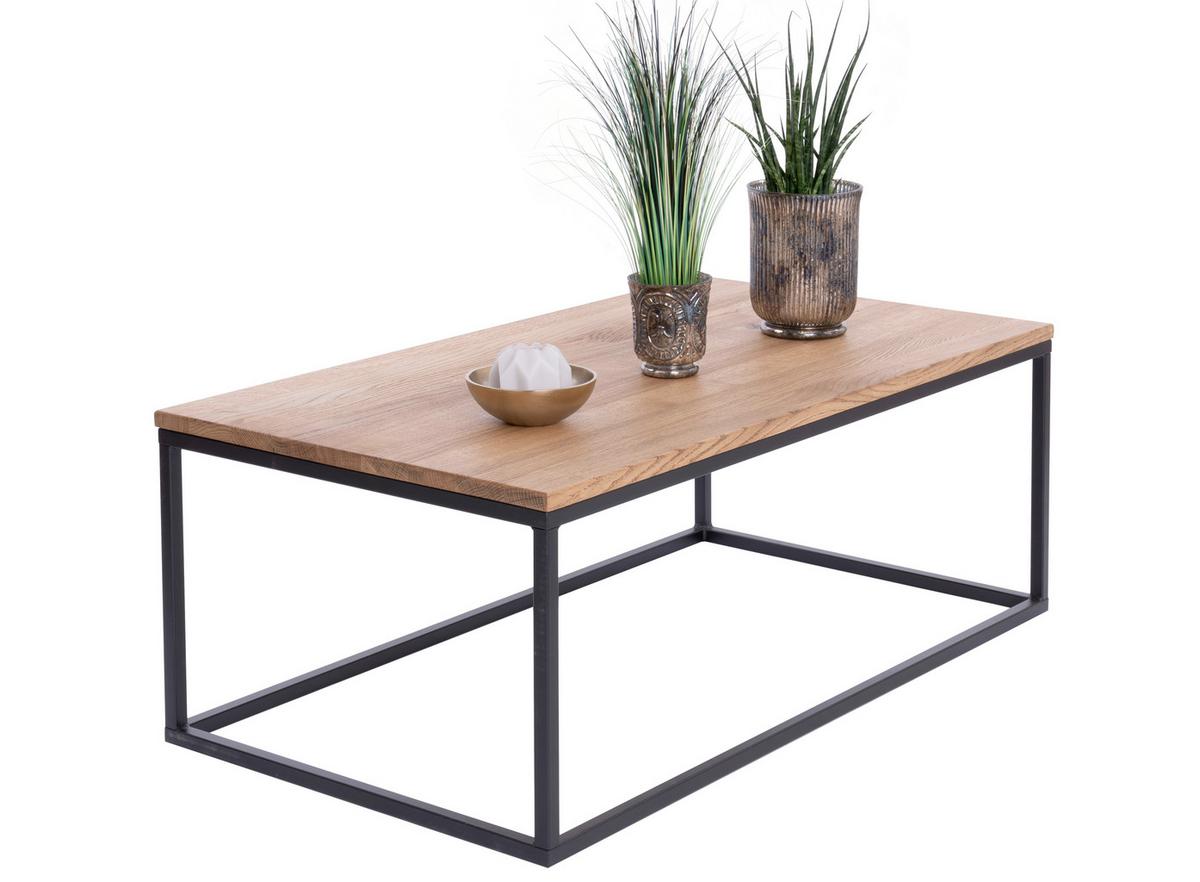 Couchtisch B152413 Jonas - Eichefarben/Schwarz, Natur, Holz/Metall (110/60/40cm) - Globo