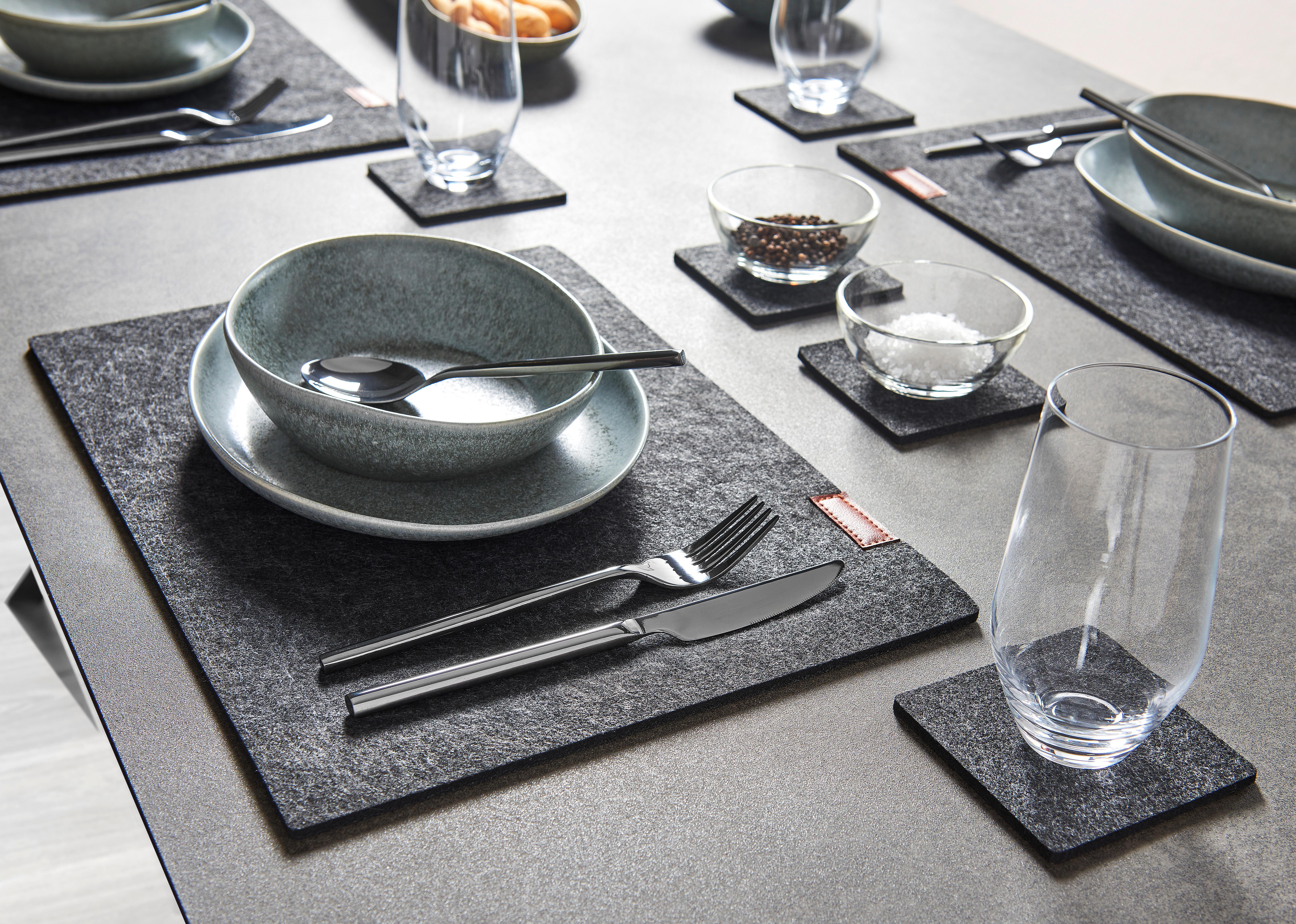Tischset Felt in Dunkelgrau 12 Stk. - Dunkelgrau, Modern, Textil - Premium Living