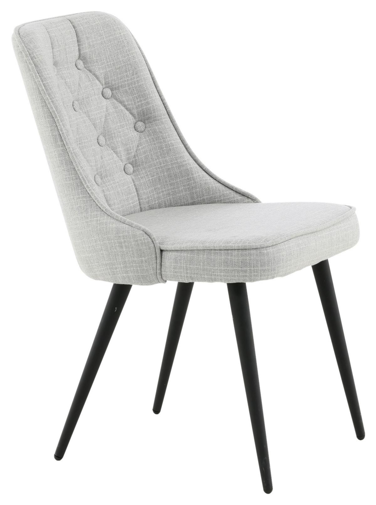 STUHL-SET VELVET DELUXE - Hellgrau/Schwarz, Design, Kunststoff/Textil (50/88,5/66cm) - Livetastic