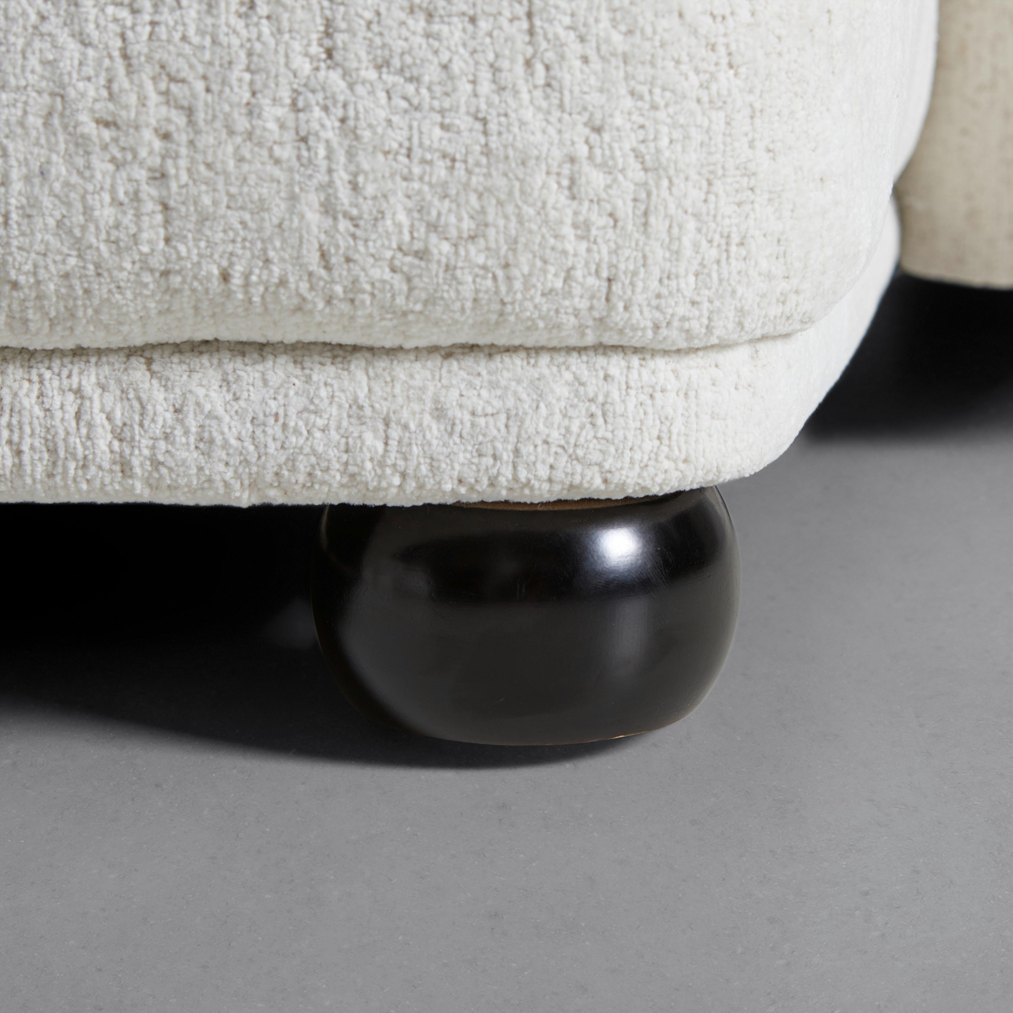 HÖRNSOFFA KIRA - vit/svart, Modern, trä/textil (408/108cm) - Bessagi Home