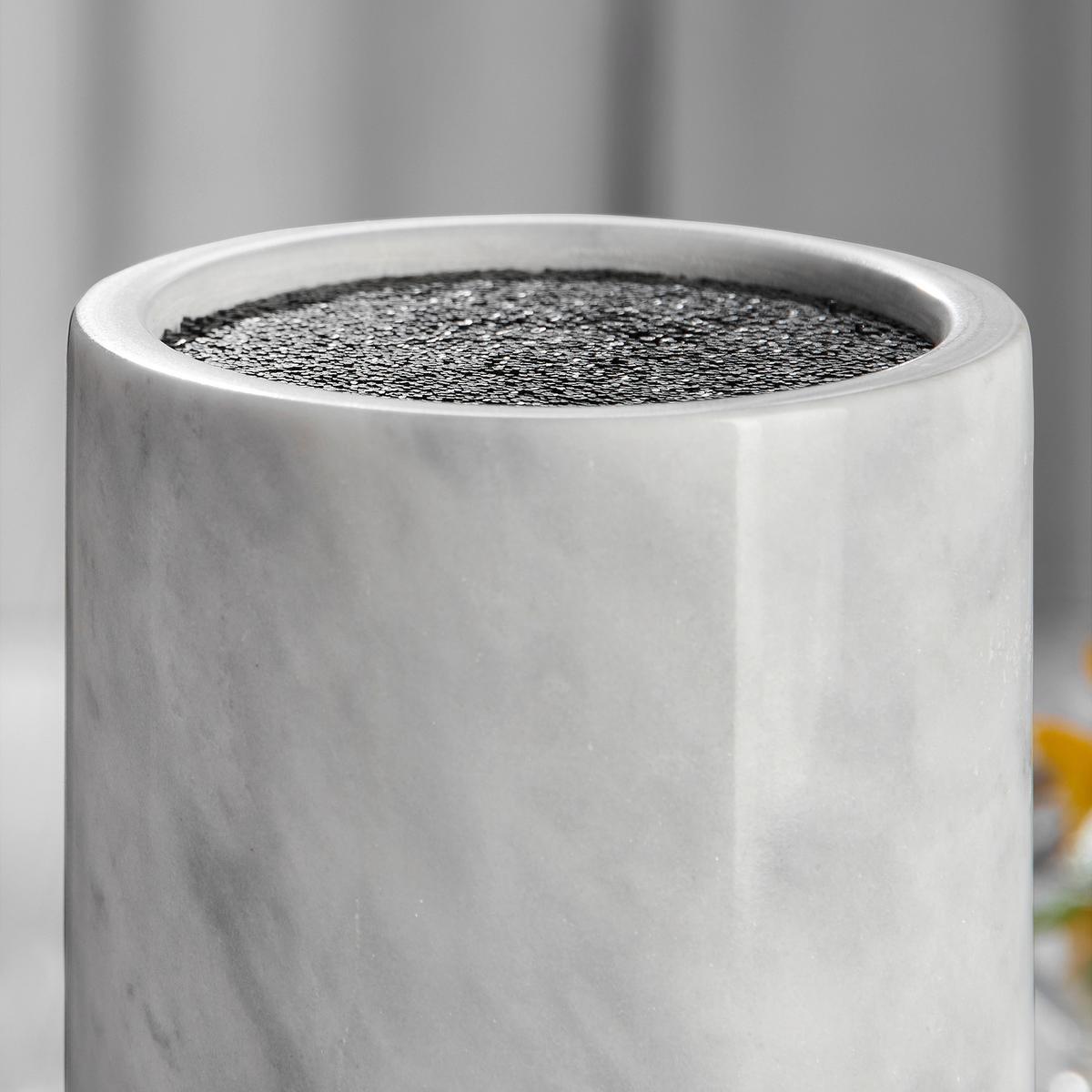 Messerblock Marble in Weiß Marmor - Weiß, MODERN, Kunststoff/Stein (13/23cm) - Premium Living