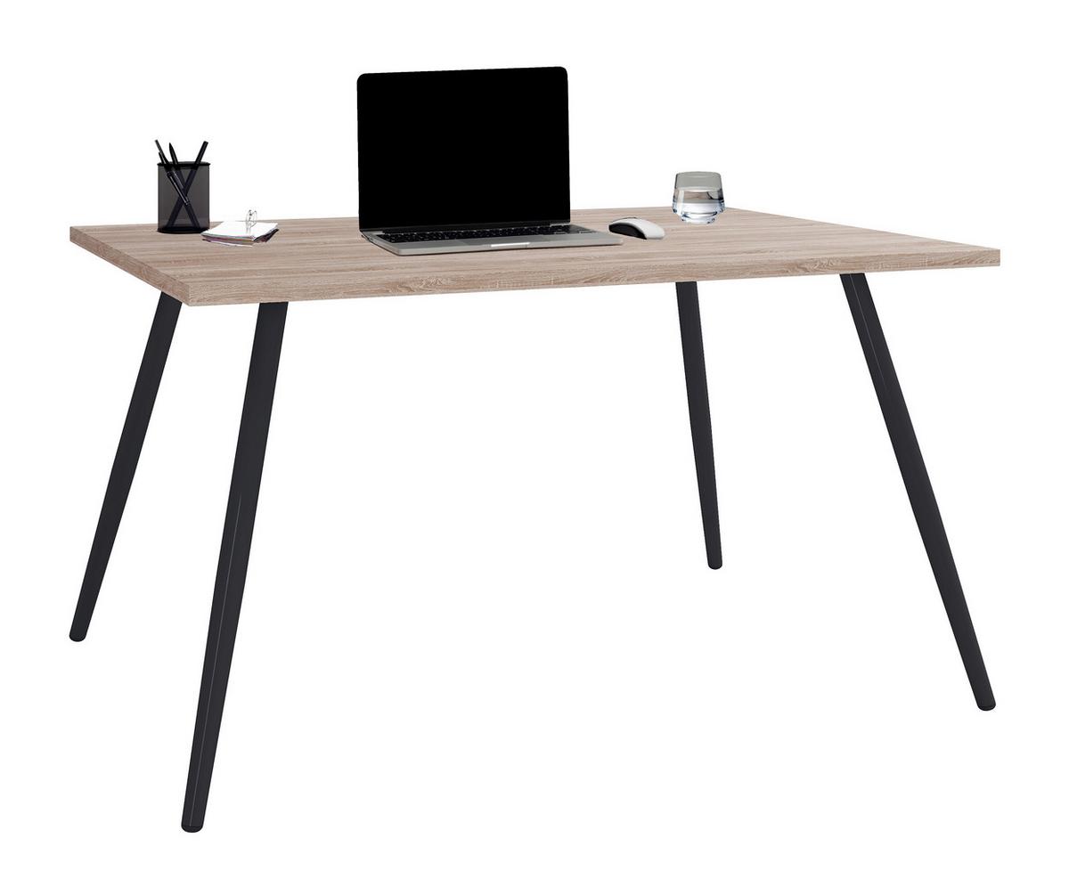 Pisalna Miza Salia, Črna, Barva Hrasta, 138x80cm - črna/hrast sonoma, Moderno, kovina/leseni material (138/80/70cm) - MID.YOU