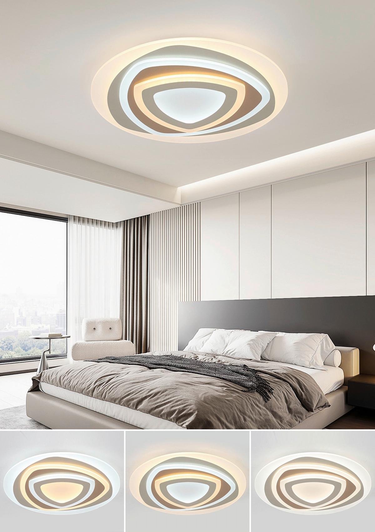 LAMPA SUFITOWA ELLA - biały/cappuccino, Trend, tworzywo sztuczne/metal (50/6cm) - Novel