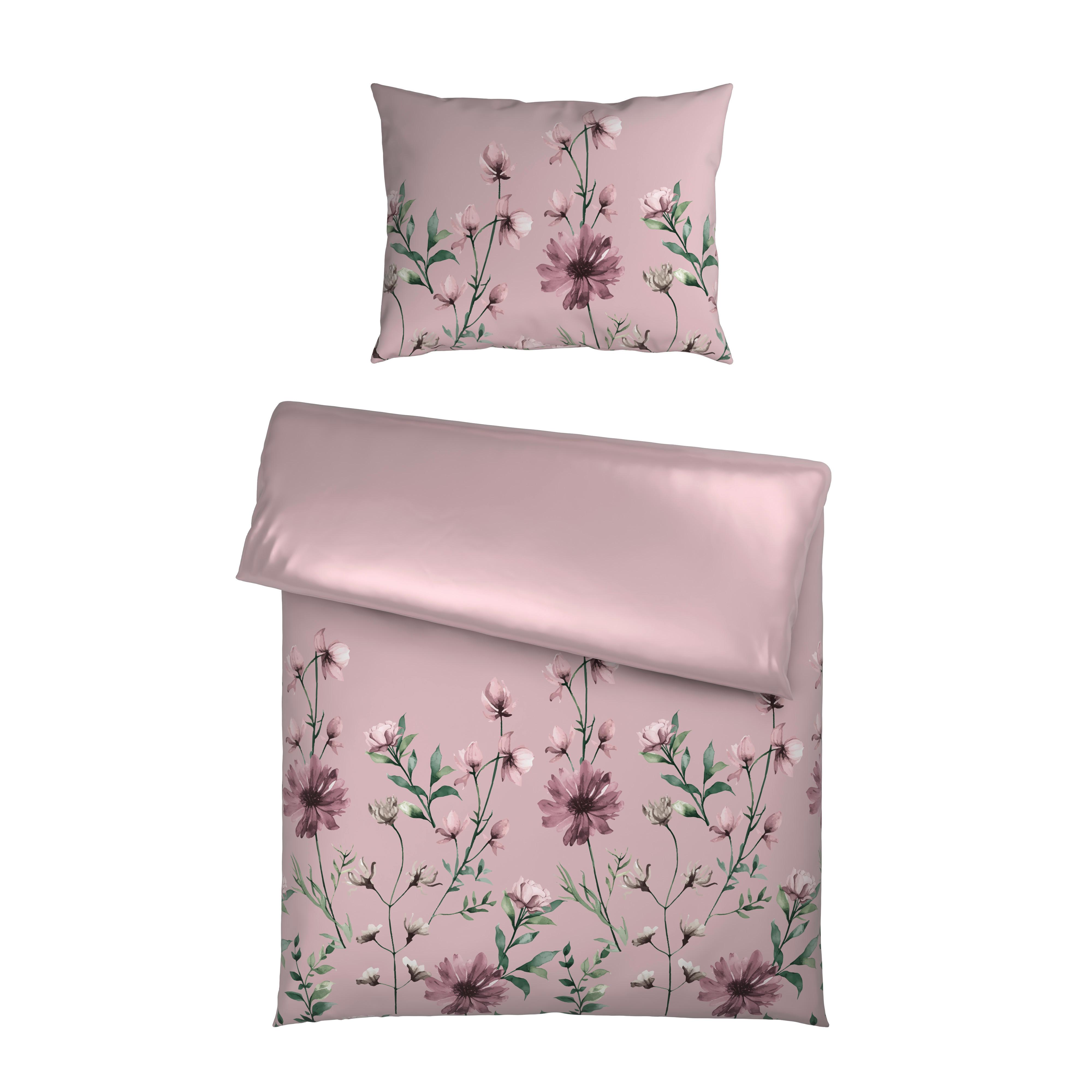 Bettwäscheset Wiese - Mauve, Konventionell, Textil (160/210cm) - Mömax