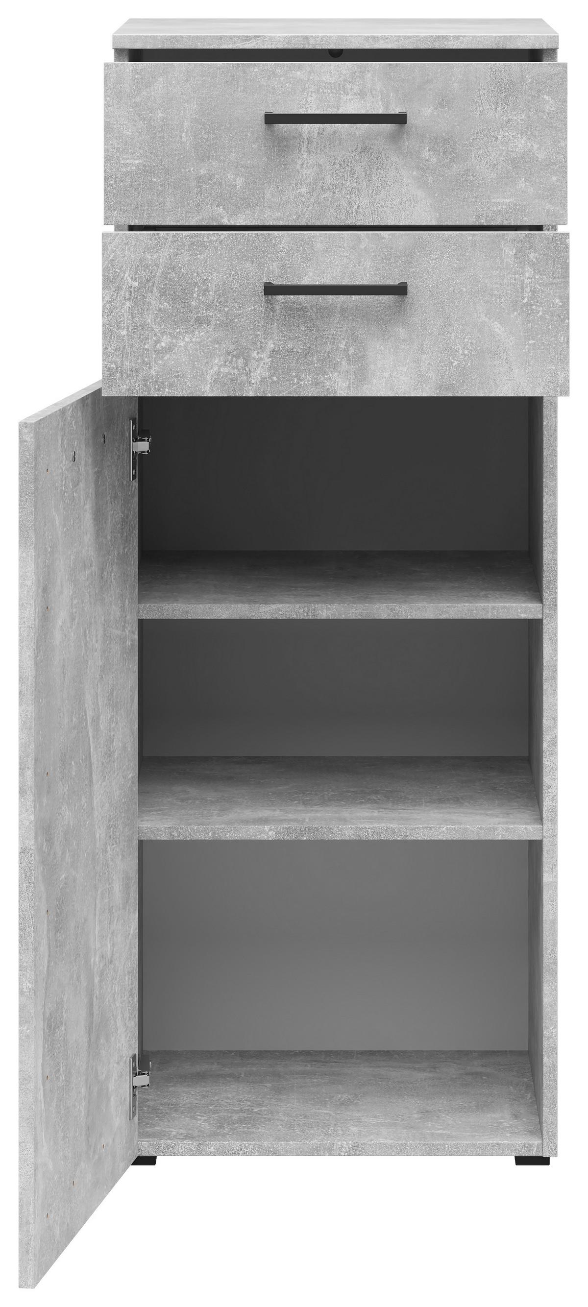 Kommode Multistauraum Betonoptik - Anthrazit/Schwarz, MODERN, Holzwerkstoff/Kunststoff (45/115/40cm) - Mömax