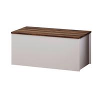 Truhe Florya Aufbewahrungsschrank - Weiss/Eichefarben, Design, Holz (45/45,5/90cm) - Livetastic