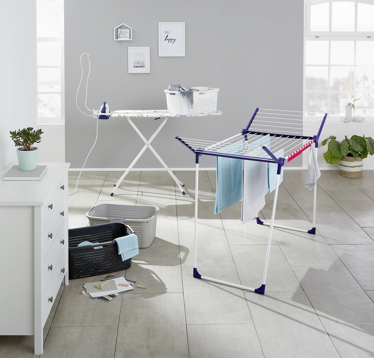 SUSZARKA STOJĄCA 81514 - niebieski/biały, Basics, metal (87/157/66cm) - Leifheit