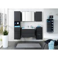 Badezimmer Cardiffin ca. 100 cm Grau mit LED - Weiß/Grau, Design, Holzwerkstoff/Stein (100cm) - Held