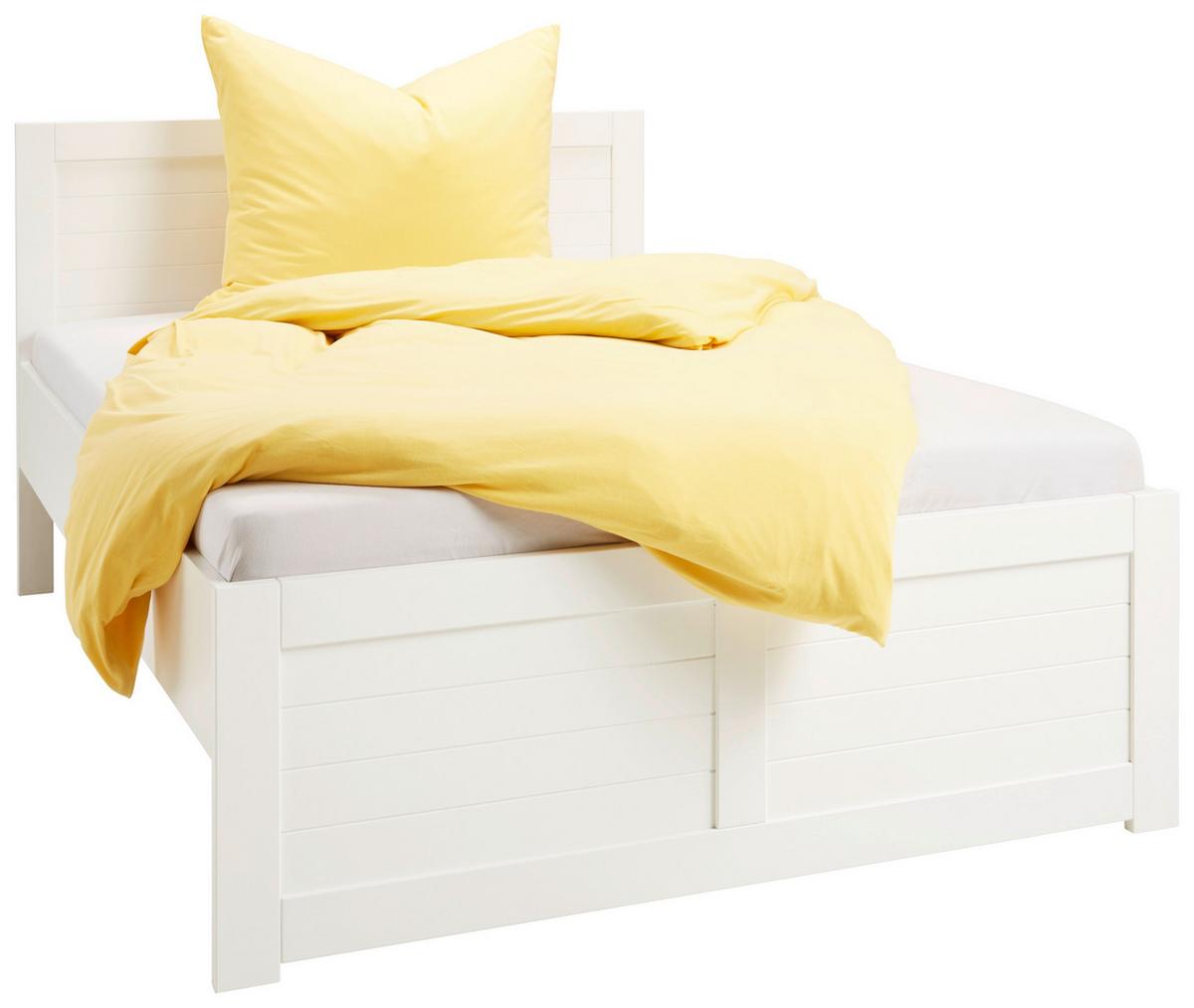 Postelja Madita, Bela, 140x200 - bela, Romantika, leseni material/les (150/90/208cm) - Mömax