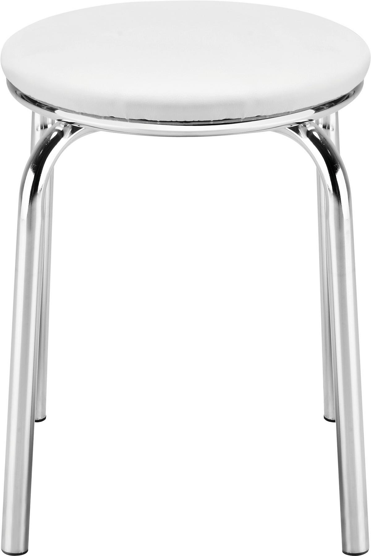 Stapelhocker in Weiss - Weiss, Konventionell, Textil/Metall (46/45cm) - Mömax