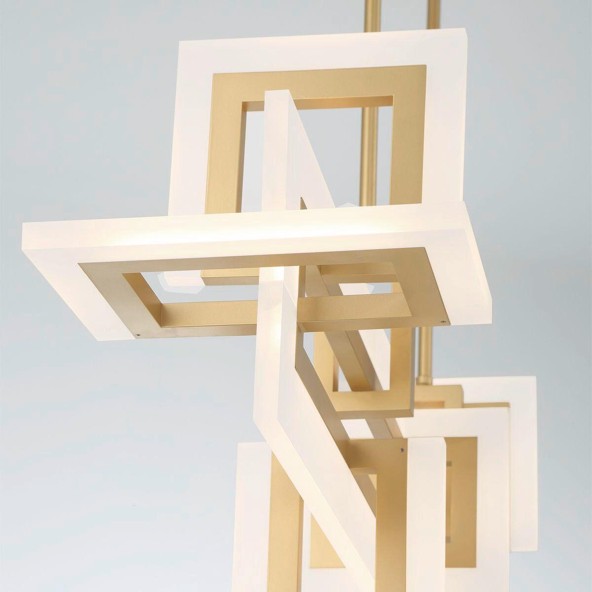 LED Függőlámpa Qn-Inizio-Lp-M-Bg - sárgarézszínű, Design, üveg/fém (122,8/50/23,1cm) - Elstead Lighting