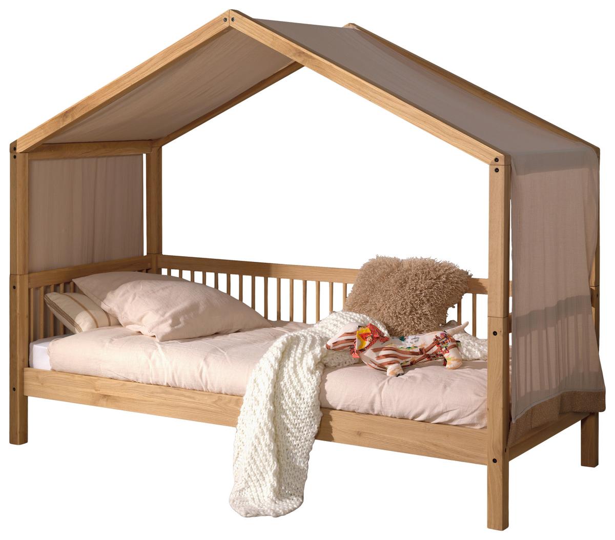 Hausbett FORREST Naturfarben ca.90x200cm Echtholz Eiche - Eichefarben/Naturfarben, MODERN, Holz (90/200cm) - Vipack