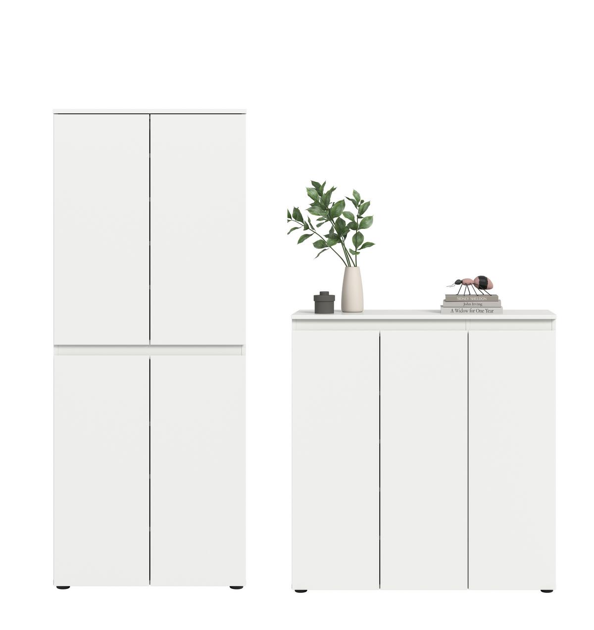 Garderobenschrank Scarpa Weiß - Schwarz/Weiß, Design, Holzwerkstoff/Kunststoff (190/175/37cm) - Livetastic