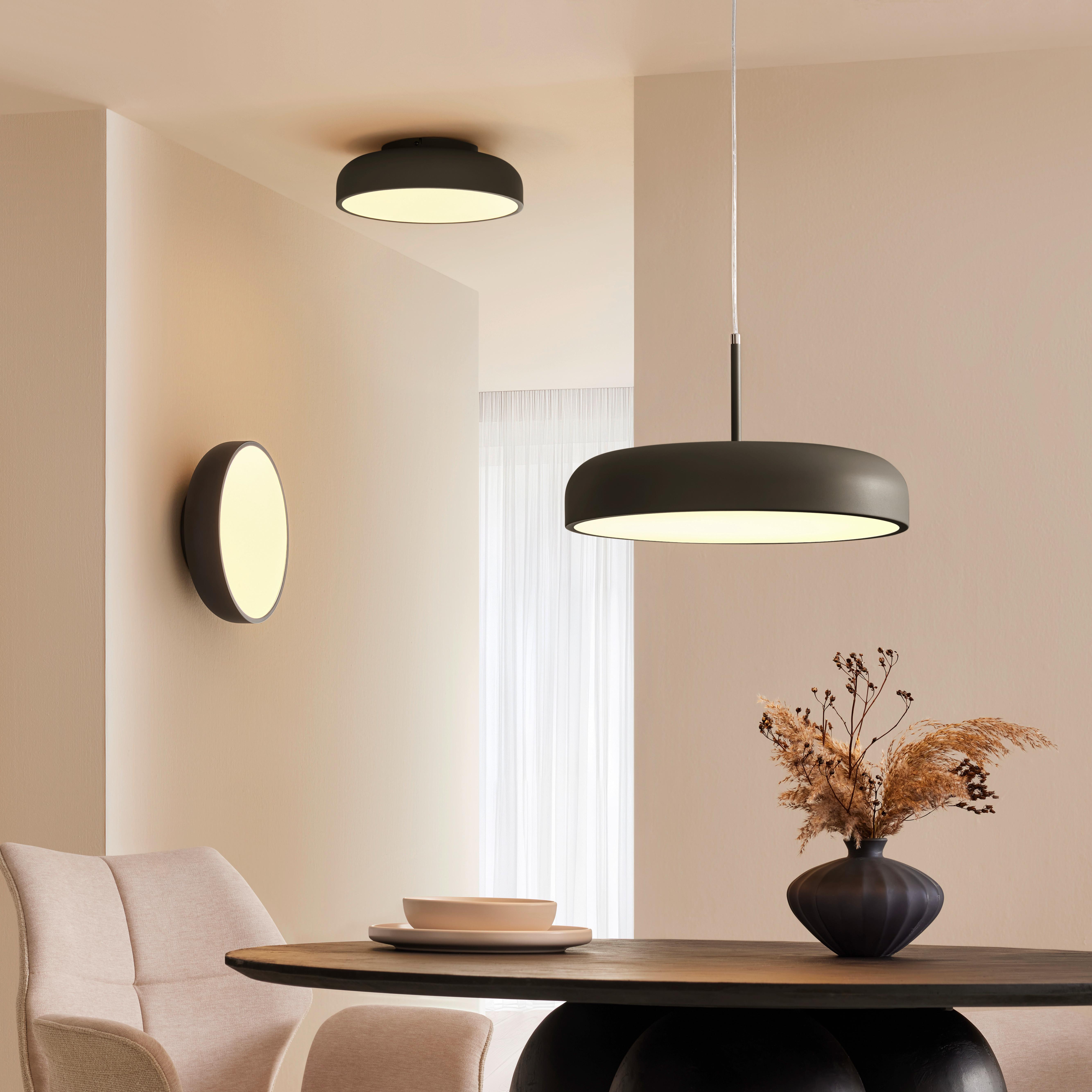 LED-TAKLAMPA MIKE - vit/svart, Modern, metall/plast (35/35/11cm) - Mömax
