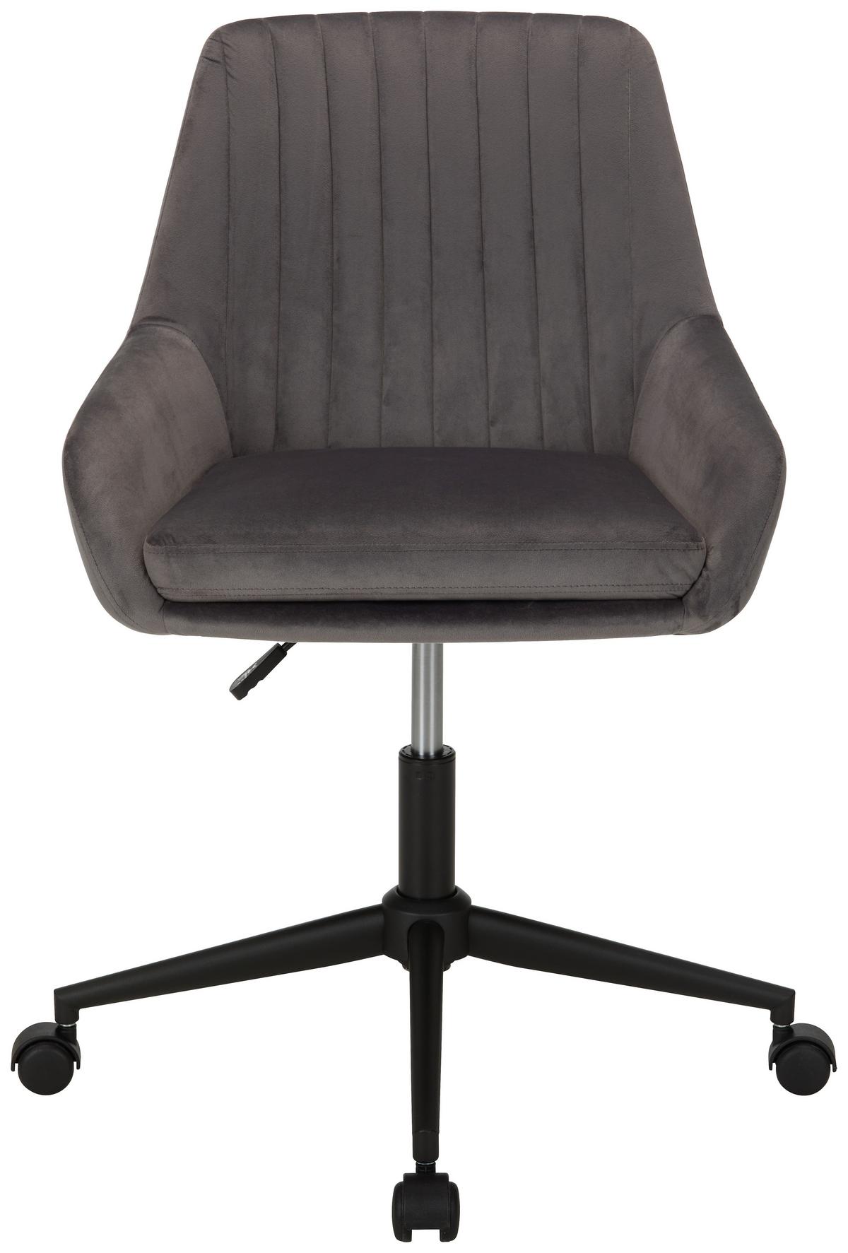 Drehstuhl Chilly in Grau/Schwarz - Schwarz/Grau, MODERN, Kunststoff/Textil (60/82,5-92/60cm) - Mömax