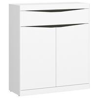 Omara Za Čevlje Turino Neo, Bela, Temno Siva - temno siva/barve hrasta, Moderno, umetna masa/leseni material (86/101,6/39,9cm)