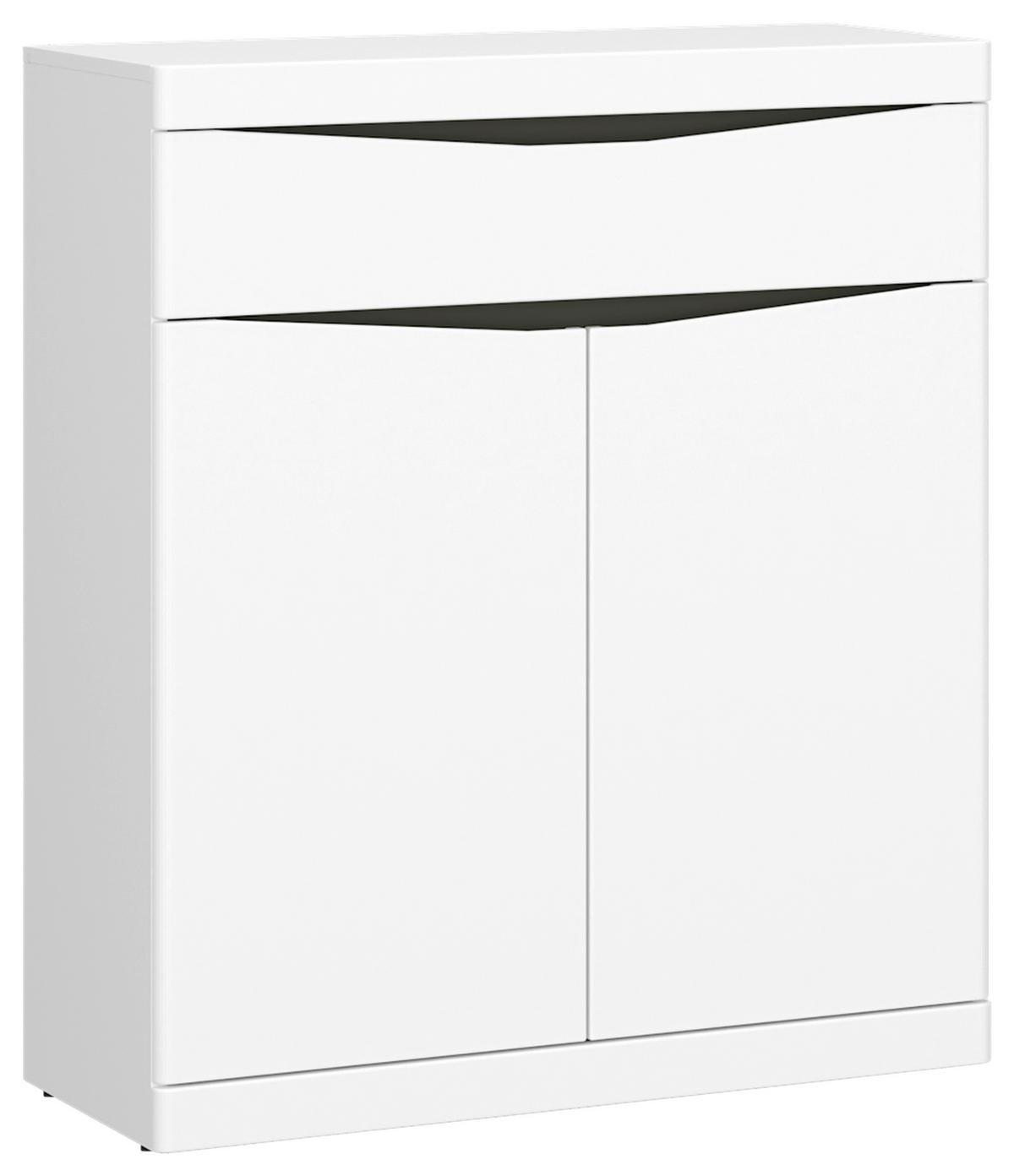 Omara Za Čevlje Turino Neo, Bela, Temno Siva - temno siva/barve hrasta, Moderno, umetna masa/leseni material (86/101,6/39,9cm)