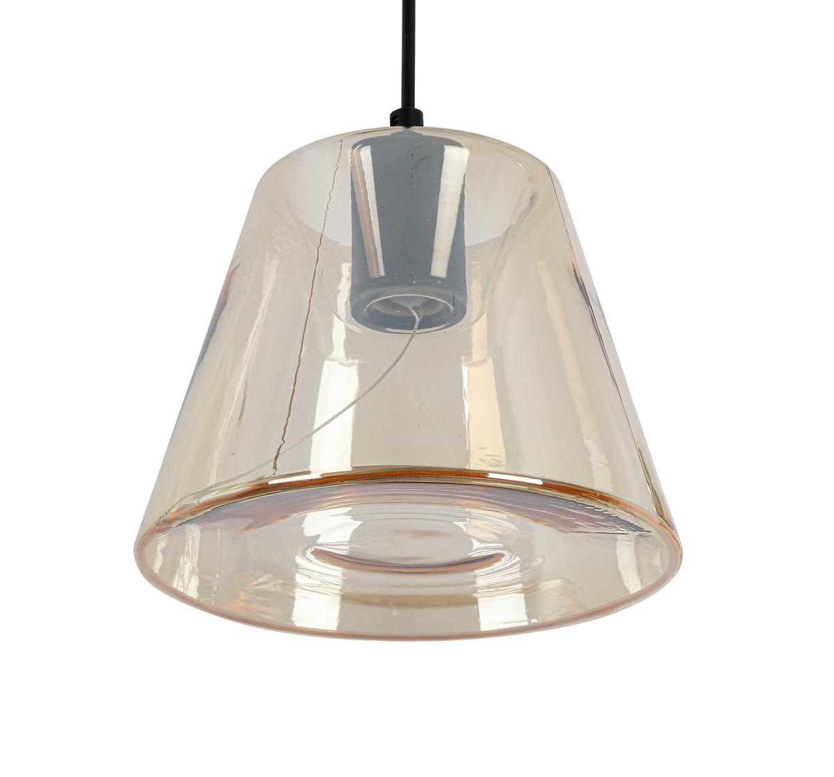 LED Függőlámpa Jom - fekete/borostyánszínű, Modern, műanyag/Üveg (79/19/120cm) - Mömax