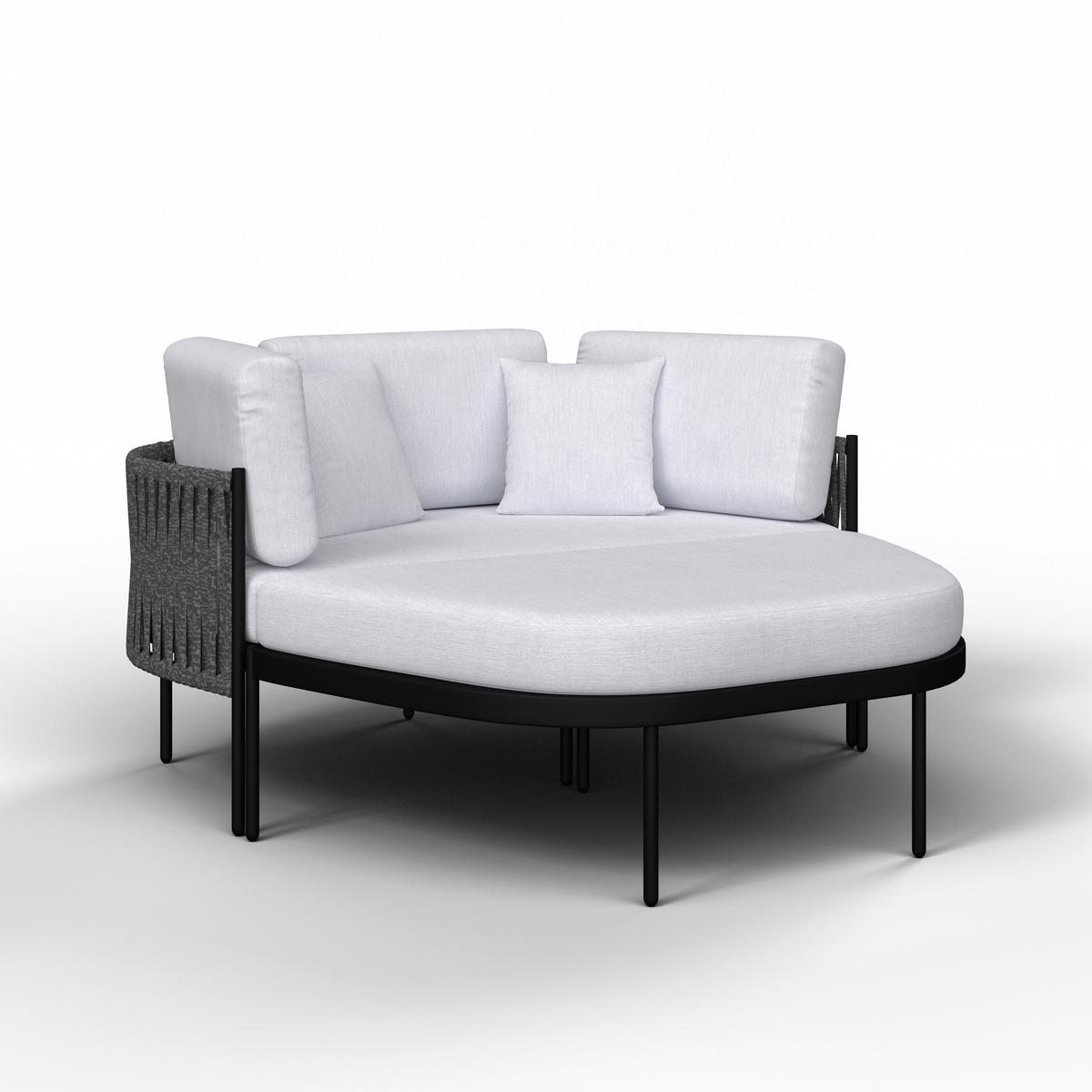 Pat scoică Lucien - gri deschis/gri închis, Modern, metal/textil (150/64/76cm) - Bessagi Garden