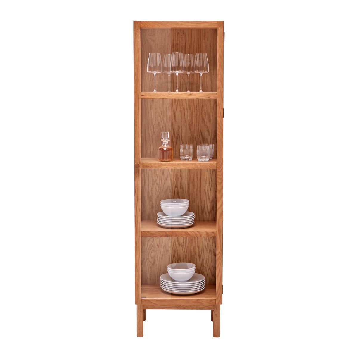 Vitrine Abir Eichefarben - Eichefarben/Naturfarben, MODERN, Karton/Glas (50/180/40cm) - Mömax