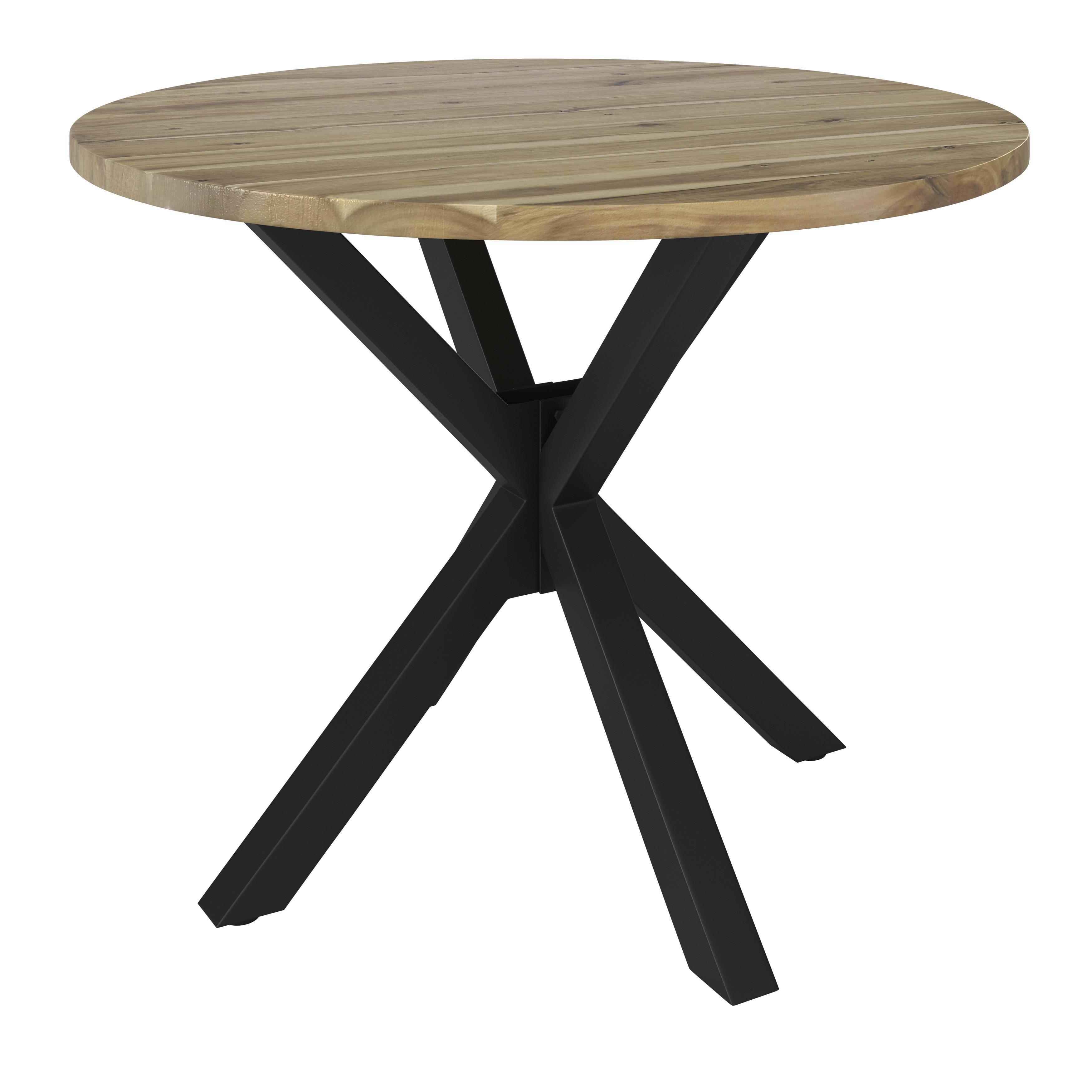 MATBORD GEMMA - svart/akaciefärgad, Modern, metall/trä (100/76cm) - Bessagi Home