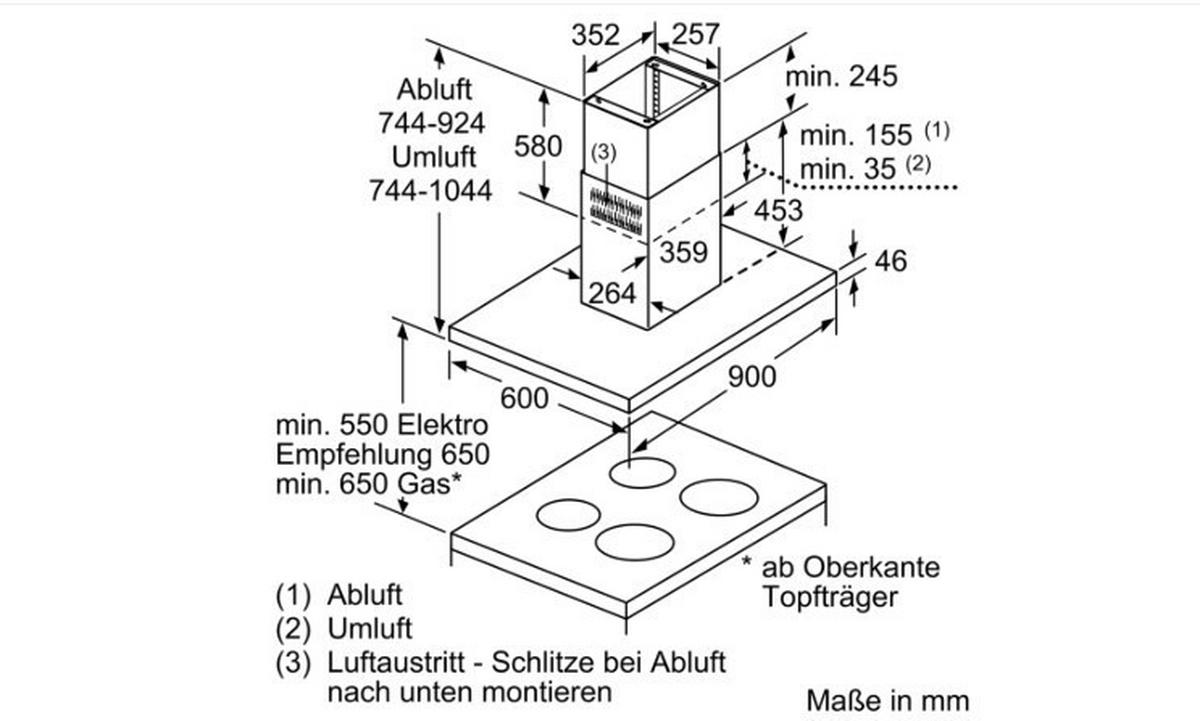 Dunstabzugshaube LF98BIR55 Inselhaube Edelstahl - Edelstahlfarben, LIFESTYLE, Metall (89,8/4,6/60cm) - Siemens