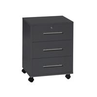 ROLLCONTAINER OFFICE EDITION - Anthrazit/Silberfarben, LIFESTYLE, Holzwerkstoff/Metall (44/58/40cm) - MID.YOU