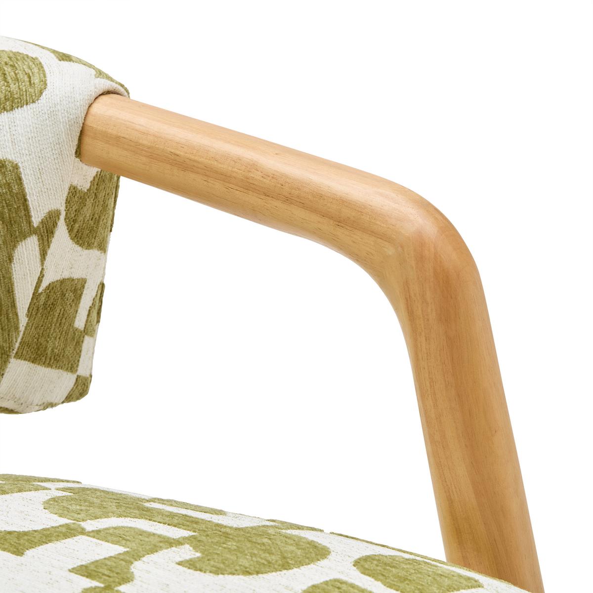 Armlehnsessel Joris Grün/Naturfarben - Naturfarben/Grün, LIFESTYLE, Holz/Textil (71/67/71cm) - Mömax