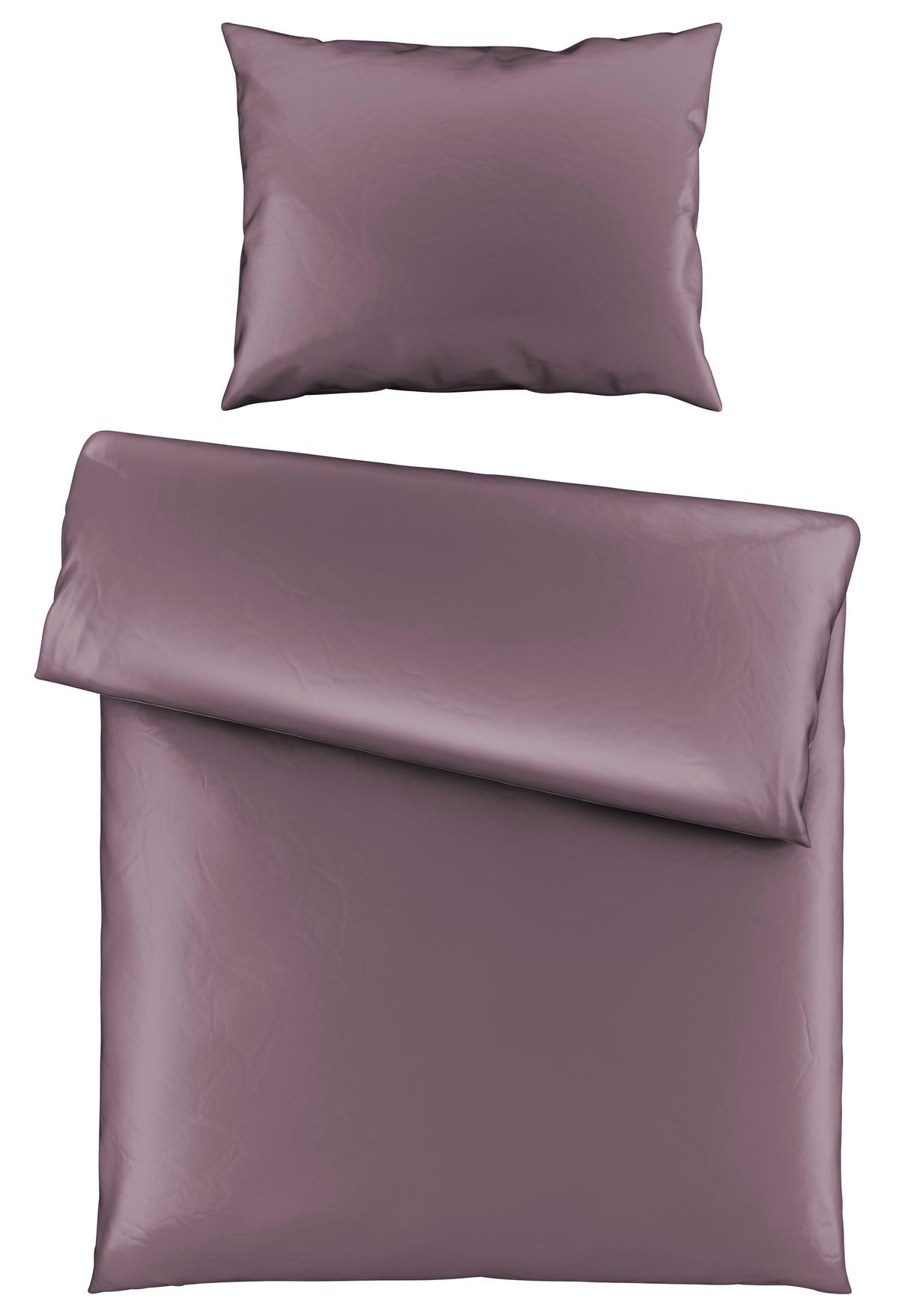 Bettwäsche Bio-Sophia Uni Lila ca. 140x200cm - Lila, Natur, Textil (140/200cm) - ecoTree