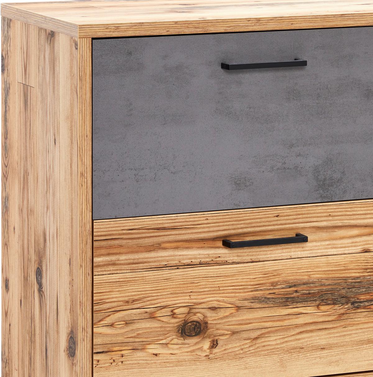 Comodă Alicante - culoare lemn molid/gri, Modern, material pe bază de lemn (120/89,4/38cm)