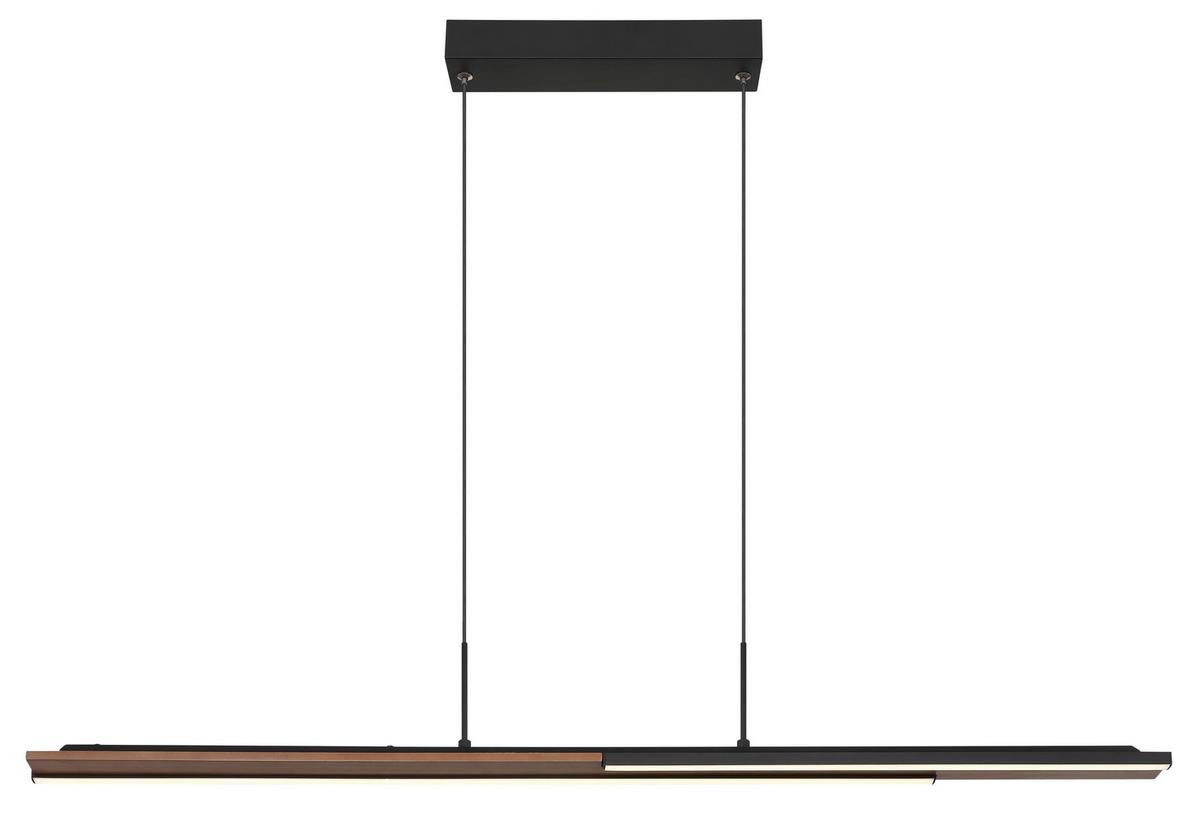 LED-HÄNGELEUCHTE 67182 QUITO - Weiss/Dunkelbraun, Design, Kunststoff/Metall (100,4/6/150cm) - Globo